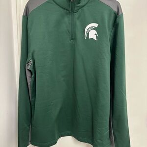 Michigan State Fanatics Gray Quarter Zip Pullover